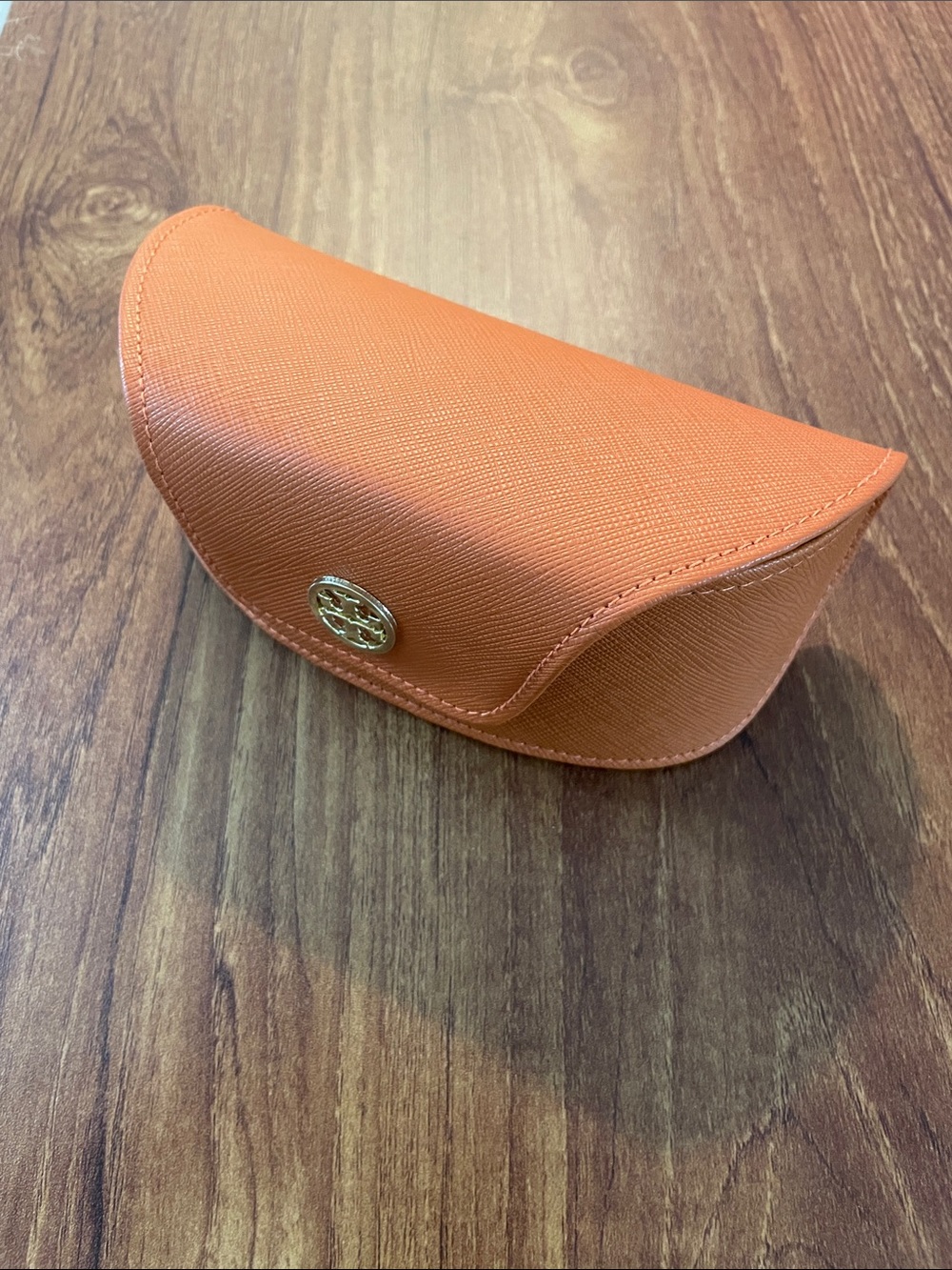 Tory Burch Orange Sunglasses Case with Gold Logo